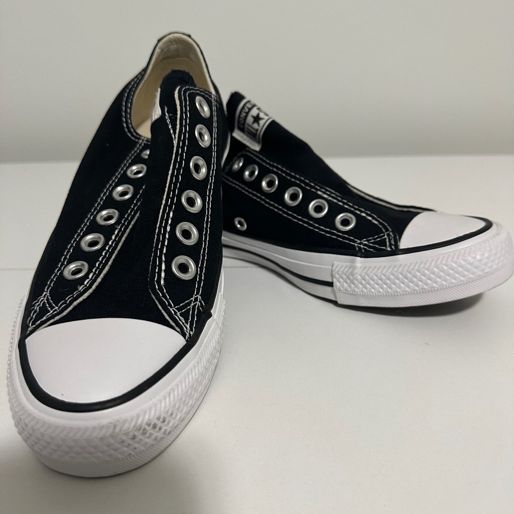 Chuck Taylor All Star Slip On, Size:women 6.5, Color:  Black/White/Black, New